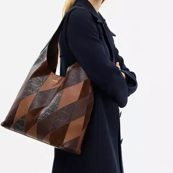 Coach (NWT) Shoulder Bag 39 with Snakeskin Patchwork - Picture 15 of 17